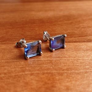 Sterling Silver Azure Stud Earrings